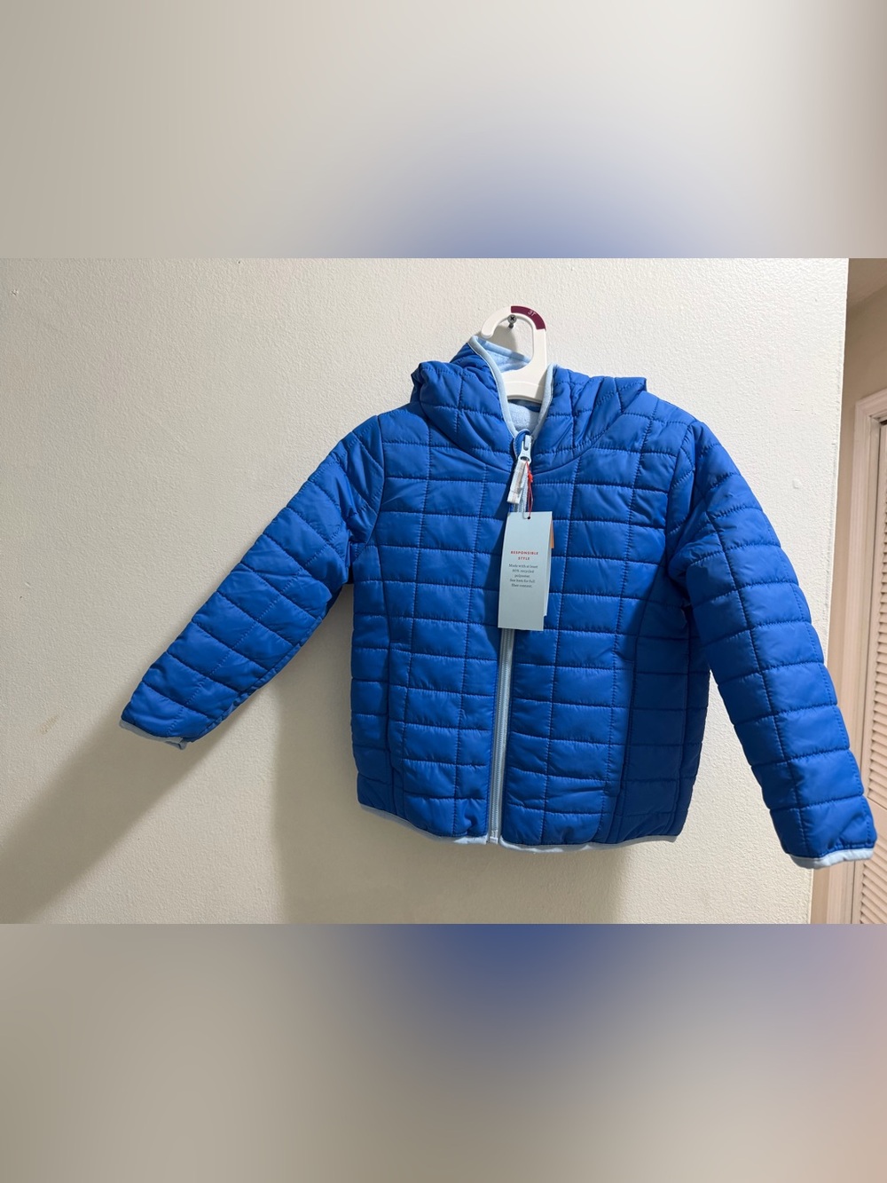 Cat & Jack Royal Blue Quilted Hooded Puffer Jacket